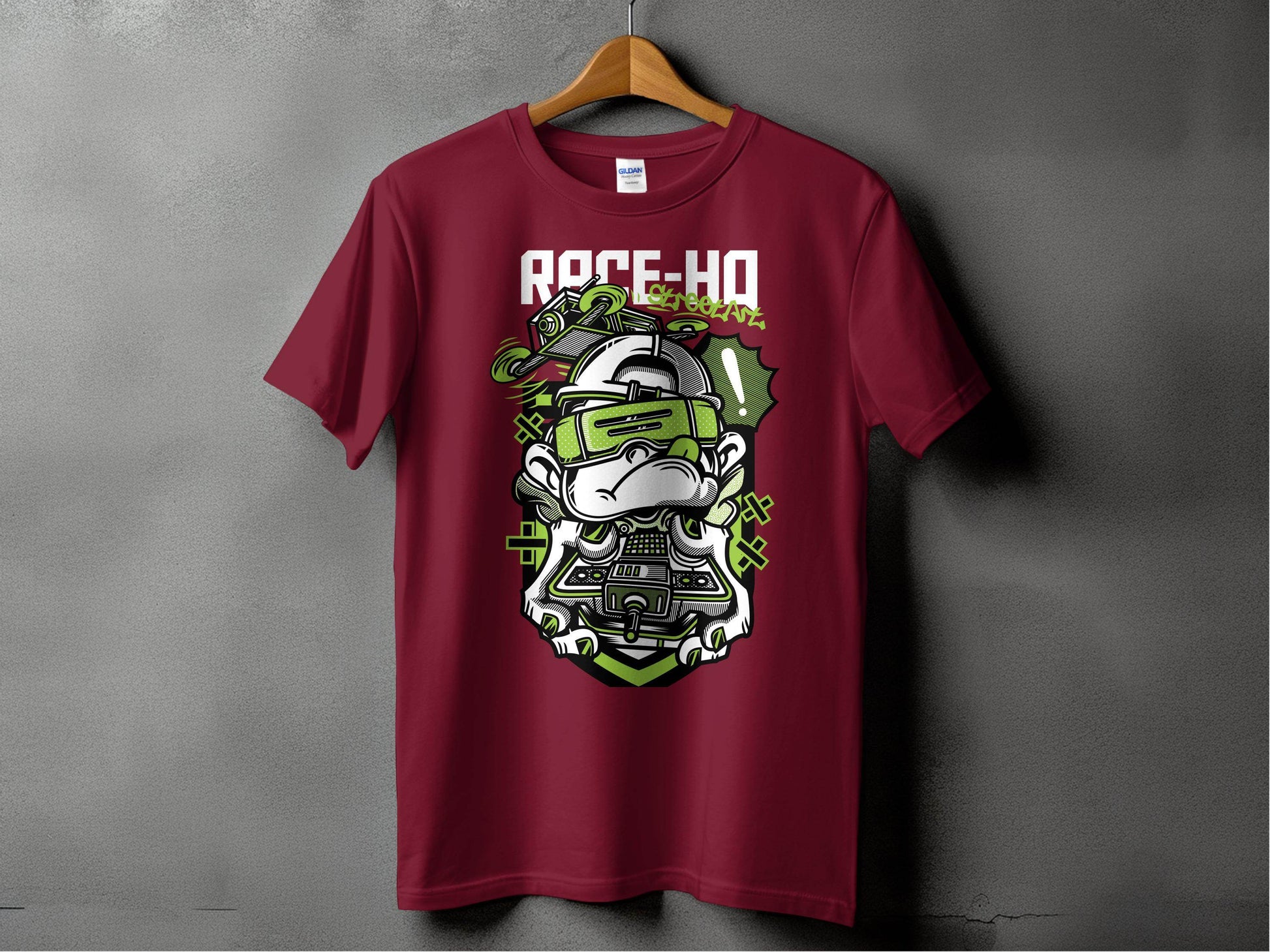 Street Art Monkey with Console Graphics Cool T-Shirt - Design & Vybe