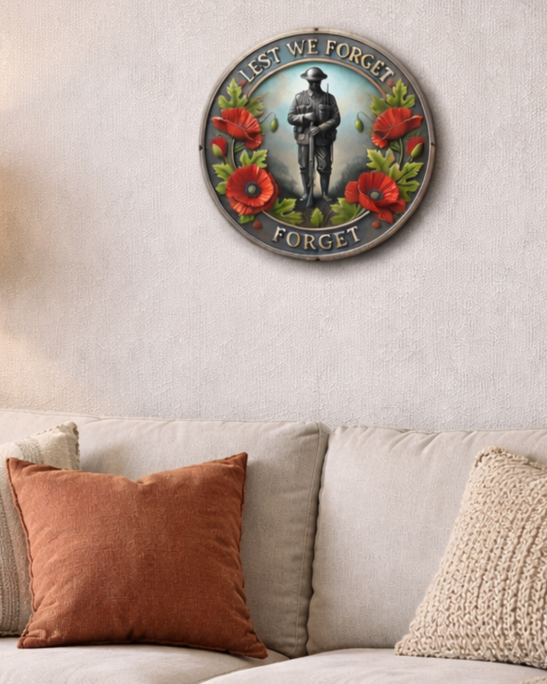Lest We Forget Emblem Soldier - Metal Decor