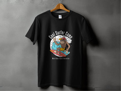 Cool Surfing Monkey Graphic Print Casual T-Shirt - Design & Vybe