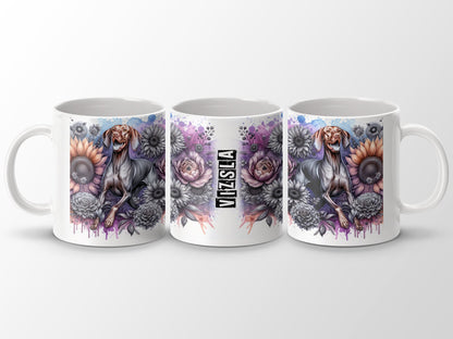 Vizsla Dog Colorful Floral Artistic Printed Mug product