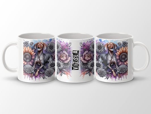Vizsla Dog Colorful Floral Artistic Printed Mug product