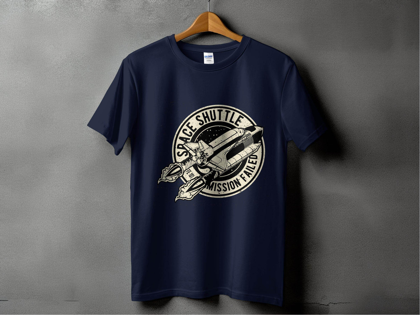Space Shuttle Mission Failed Graphic Print T-Shirt - Design & Vybe