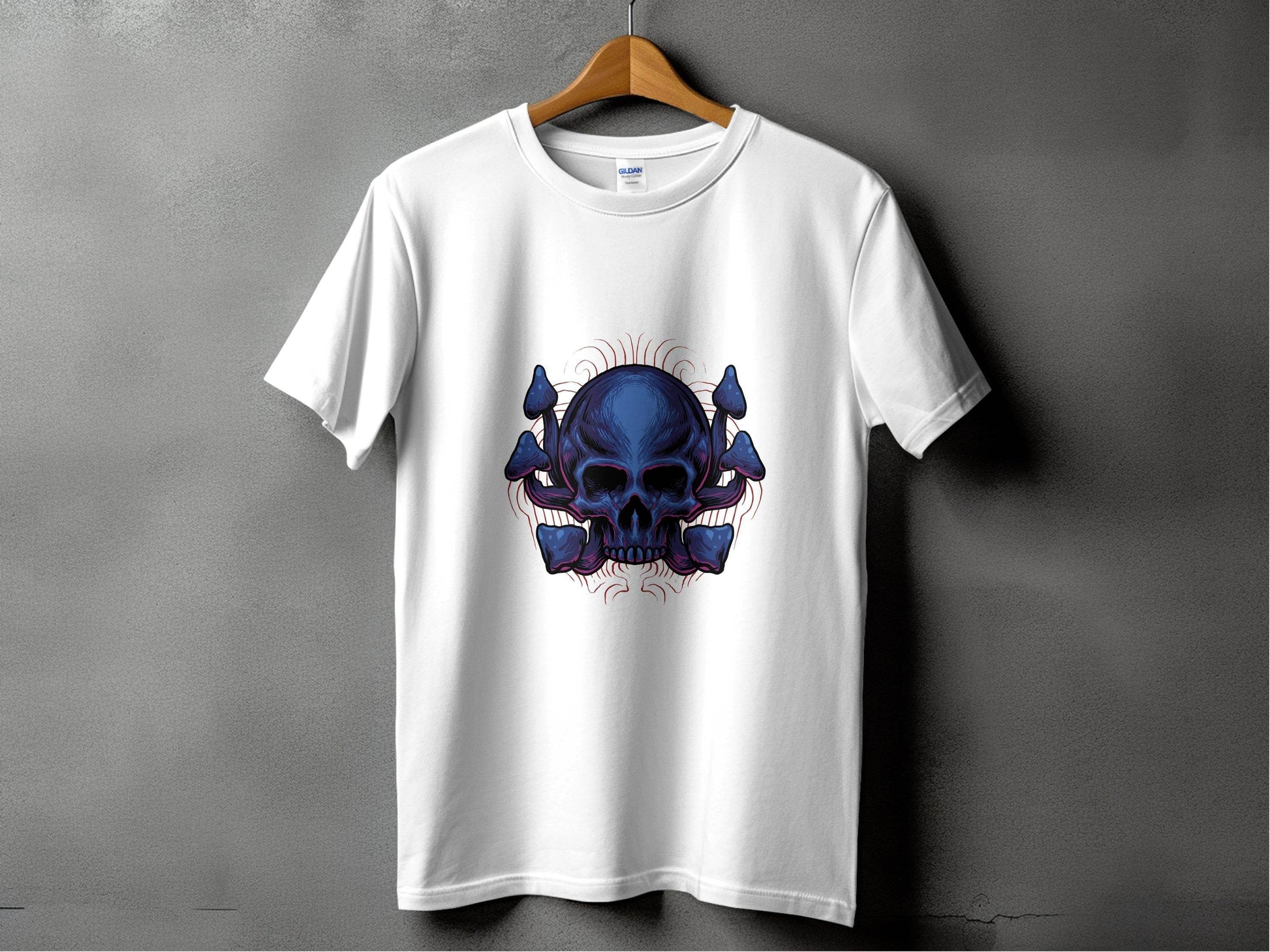 Skull and Mushroom Design Graphic T-Shirt - Design & Vybe