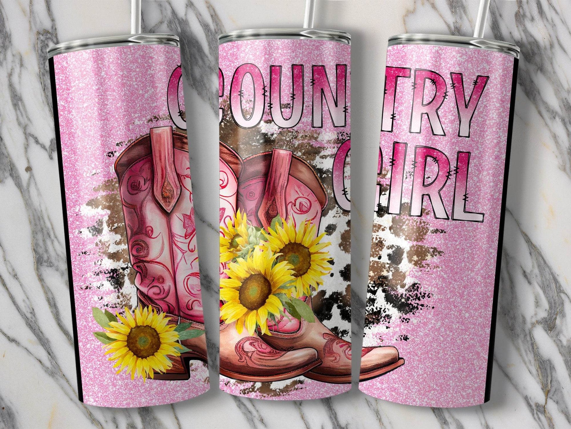 Country Girl Boots Design With Sunflowers Theme Tumbler - Design & Vybe