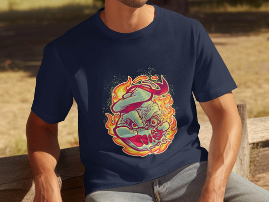 Burning Undead Creature in Flames Graphic Design T-Shirt - Design & Vybe