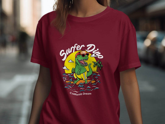 Surfer Dino Graphic Tee California Dream Product