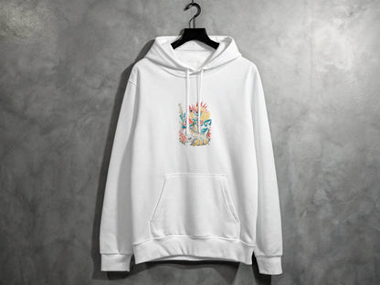Rock and Roll Zombie Plays Guitar Artwork Hoodie - Design & Vybe