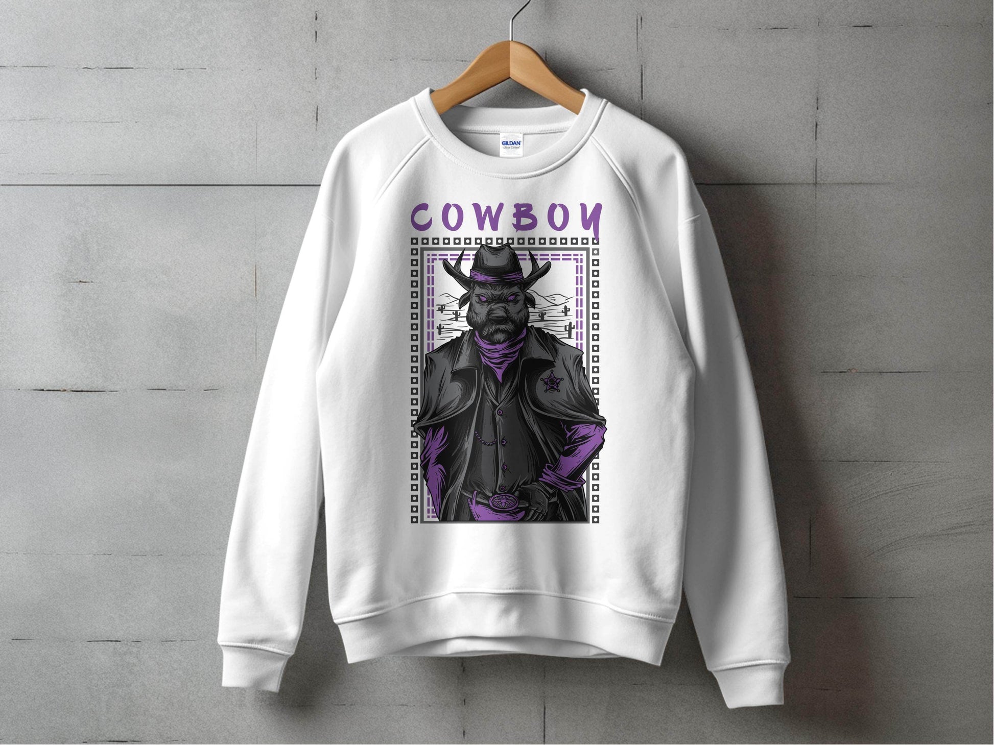 Warrior Cowboy With Attitude Graphic Apparel Sweater - Design & Vybe