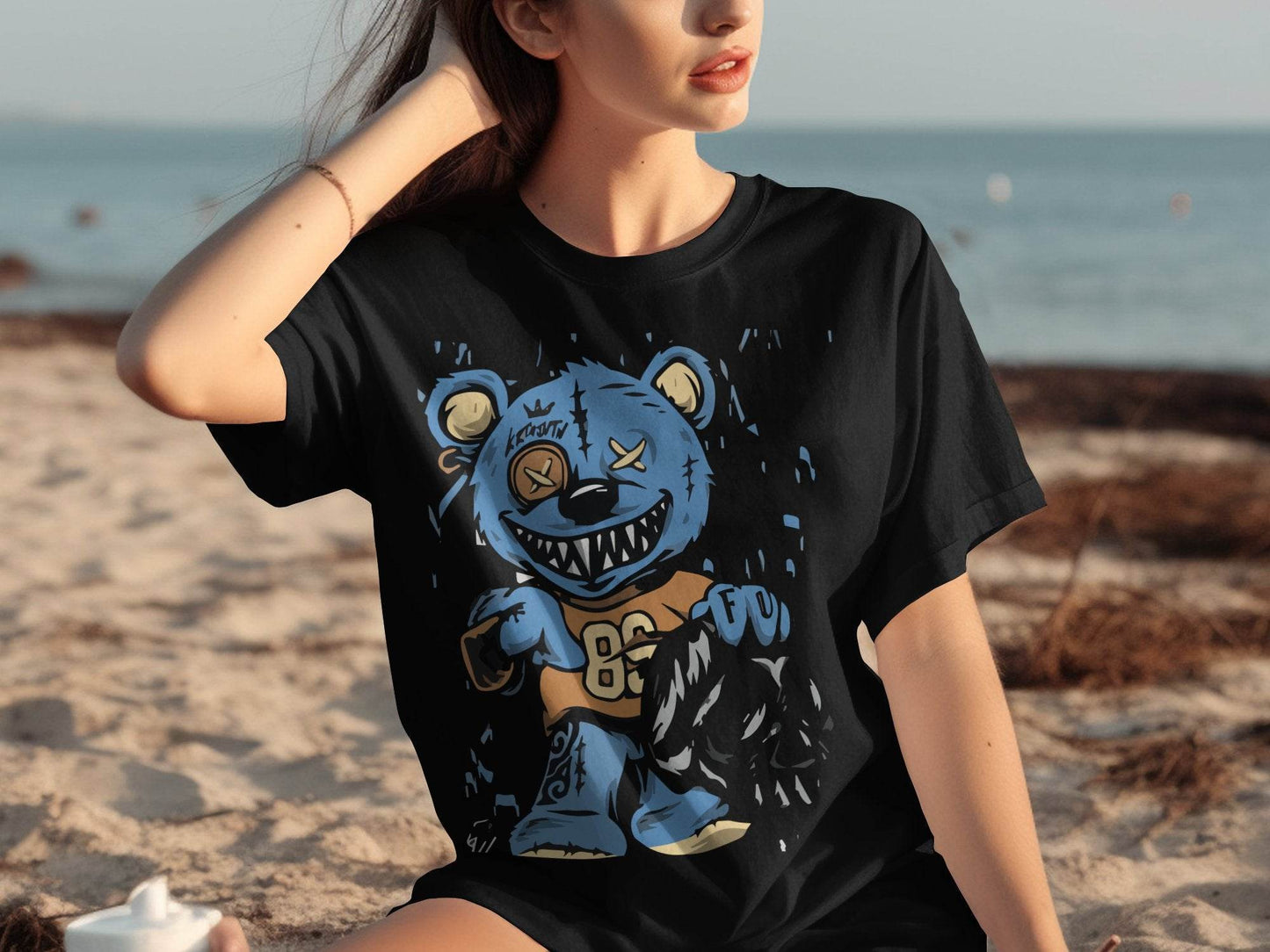 Funky Cartoon Bear Graphic T-Shirt - Design & Vybe