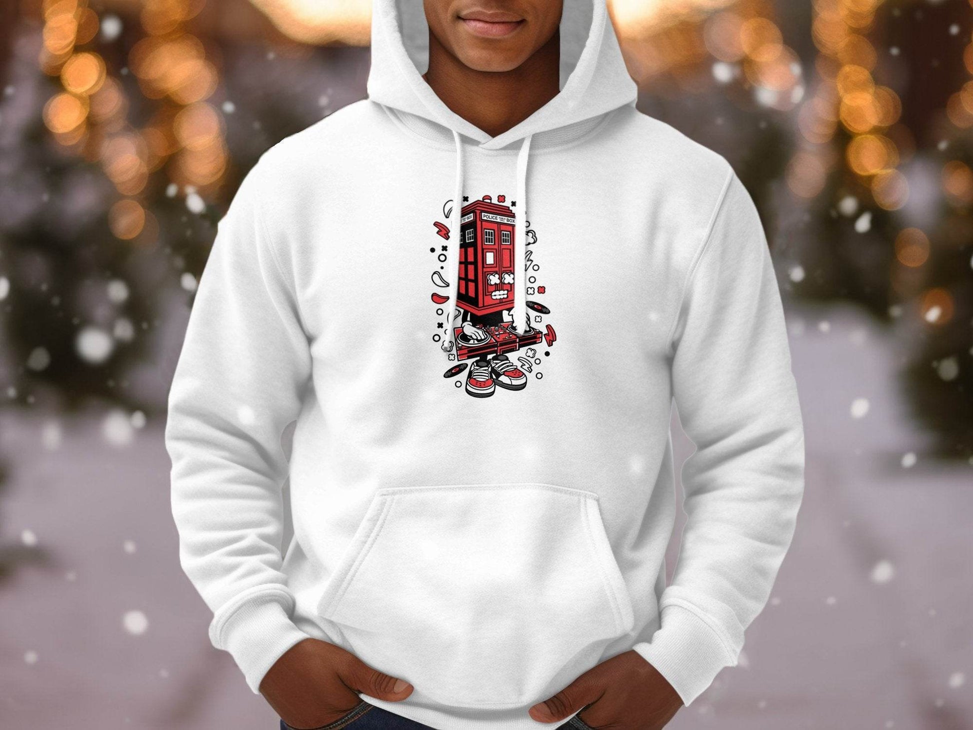 Unique DJ UK Phone Booth Design Graphic Sweater - Design & Vybe