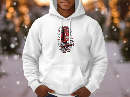 Unique DJ UK Phone Booth Design Graphic Sweater - Design & Vybe