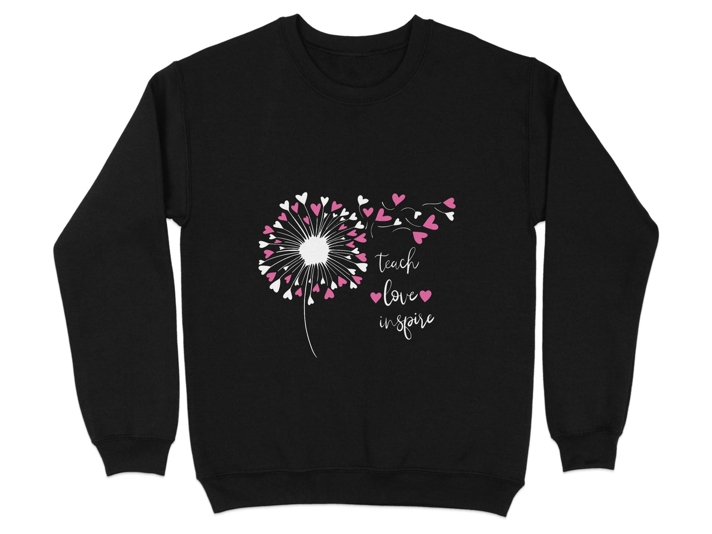 Teach Love Inspire Dandelion Heart Graphic Art Sweater - Design & Vybe