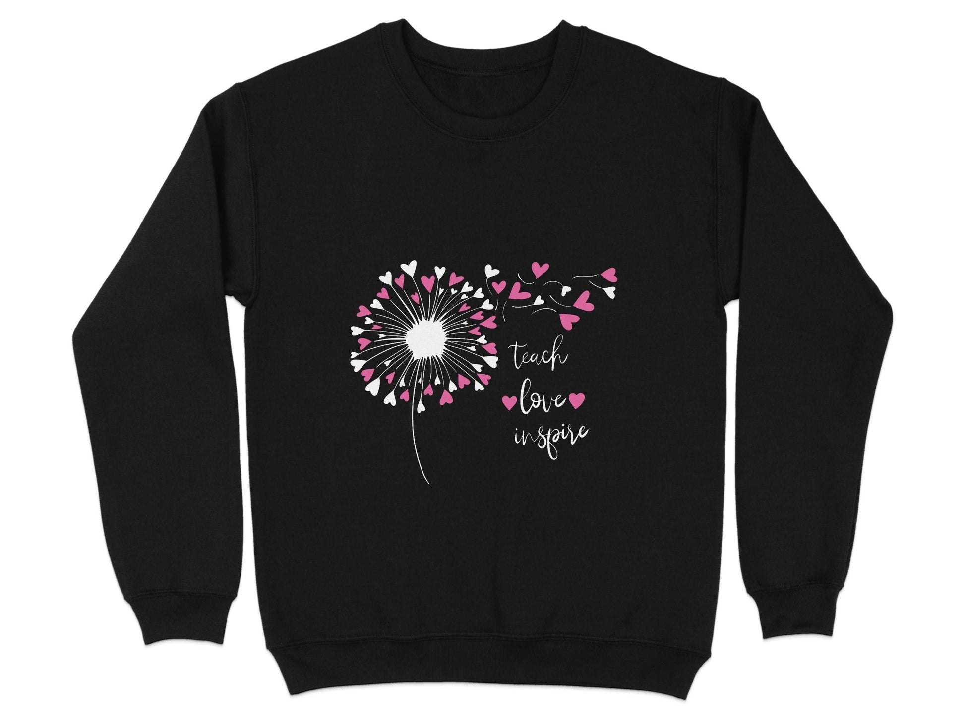 Teach Love Inspire Dandelion Heart Graphic Art Sweater - Design & Vybe