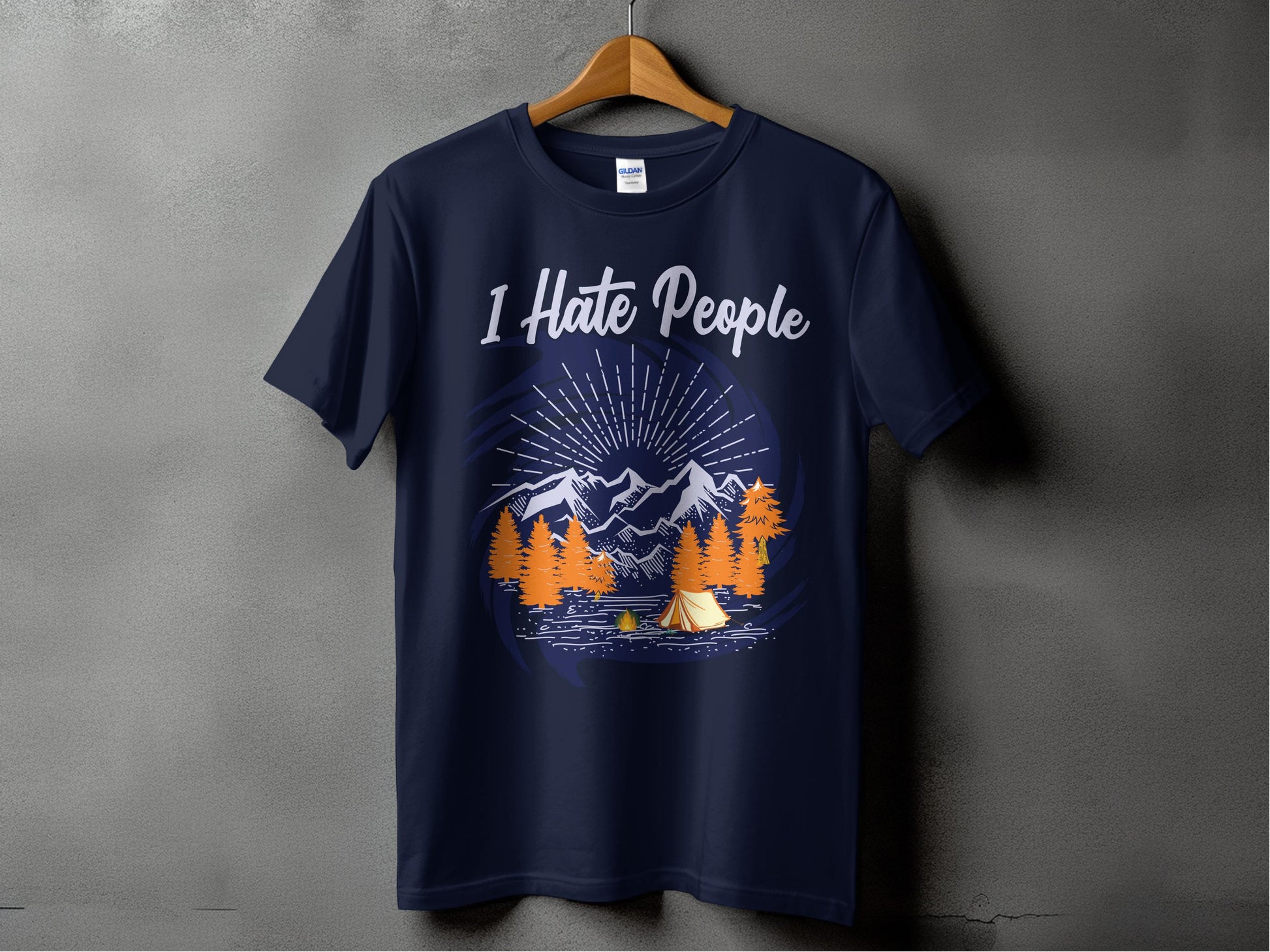 I Hate People Mountain Campfire Scene T-Shirt product