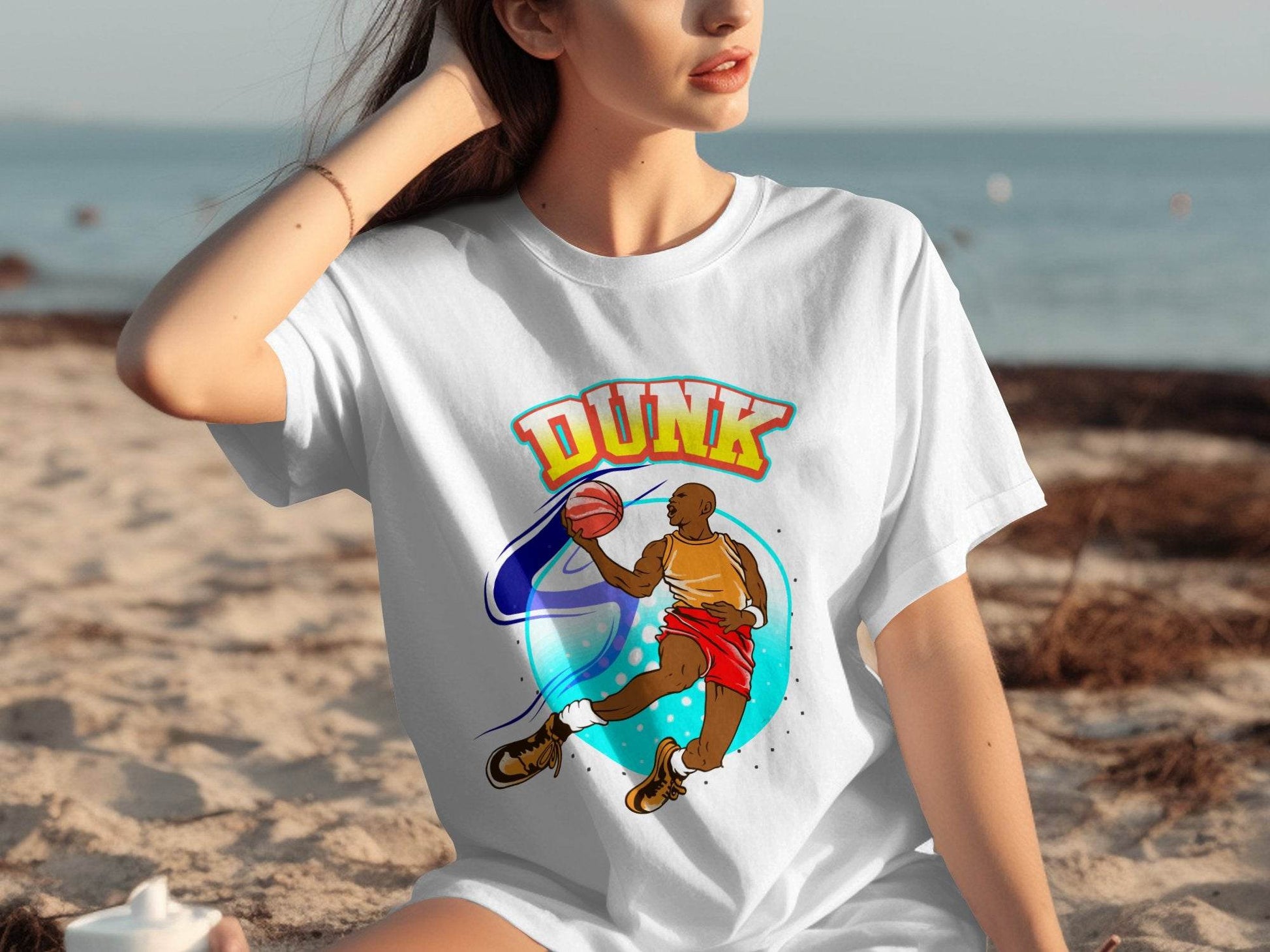 Vibrant Basketball Dunk Graphic Sports T-Shirt - Design & Vybe