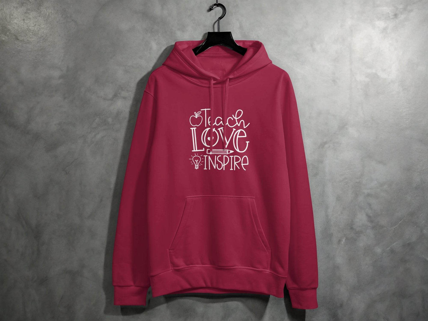 Teach Love Inspire Inspirational Teachers Graphics Hoodie - Design & Vybe