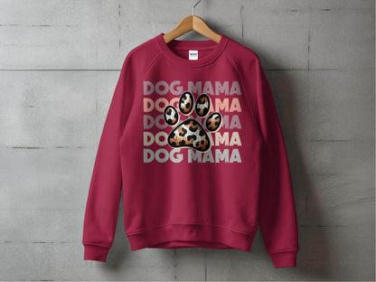 Dog Mama Paw Print Repeating Wording Design Image Sweater - Design & Vybe