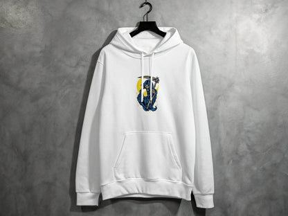 Grim Reaper Holding Beer Glass With Crescent Moon Hoodie - Design & Vybe