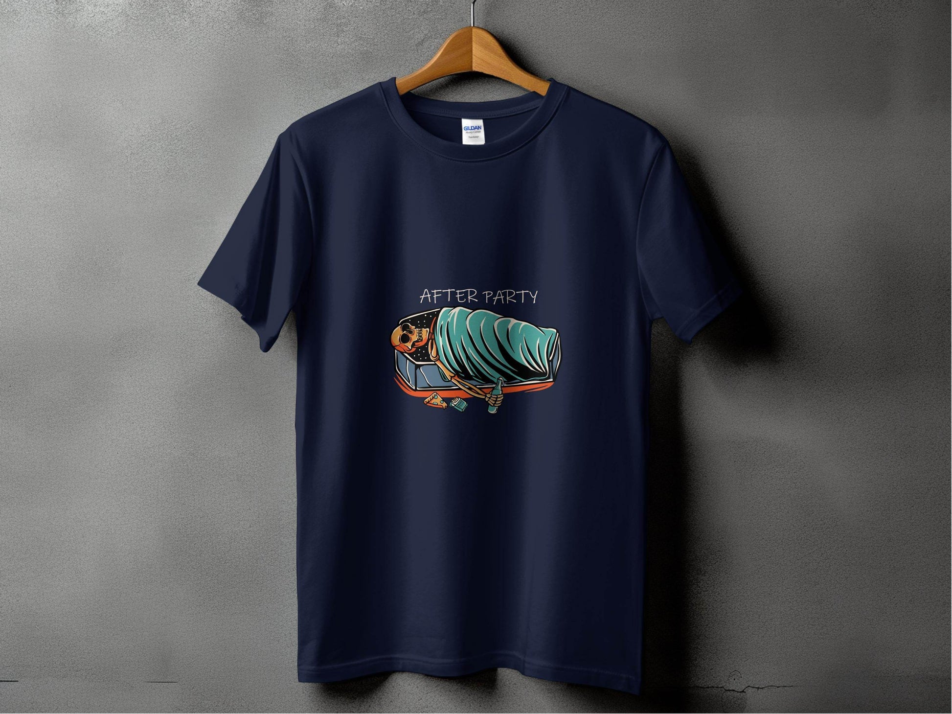 After Party Skeleton Resting in Coffin Graphic T-Shirt - Design & Vybe