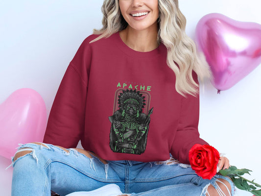 Warrior Apache Gorilla Illustration Artwork Graphic Sweater - Design & Vybe