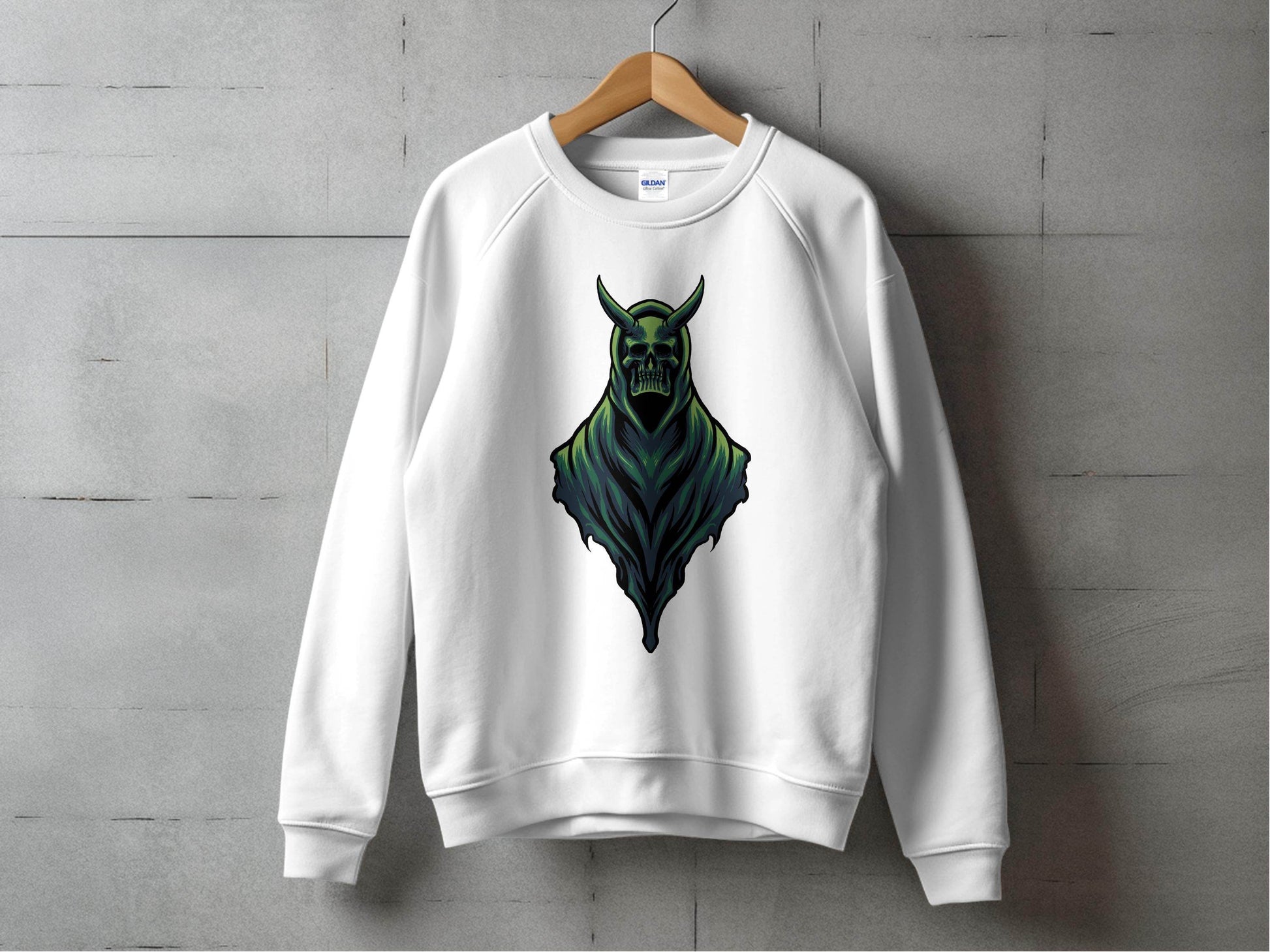 Gothic Hooded Skull Artwork Graphic Sweater - Design & Vybe