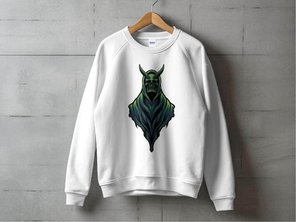Gothic Hooded Skull Artwork Graphic Sweater - Design & Vybe