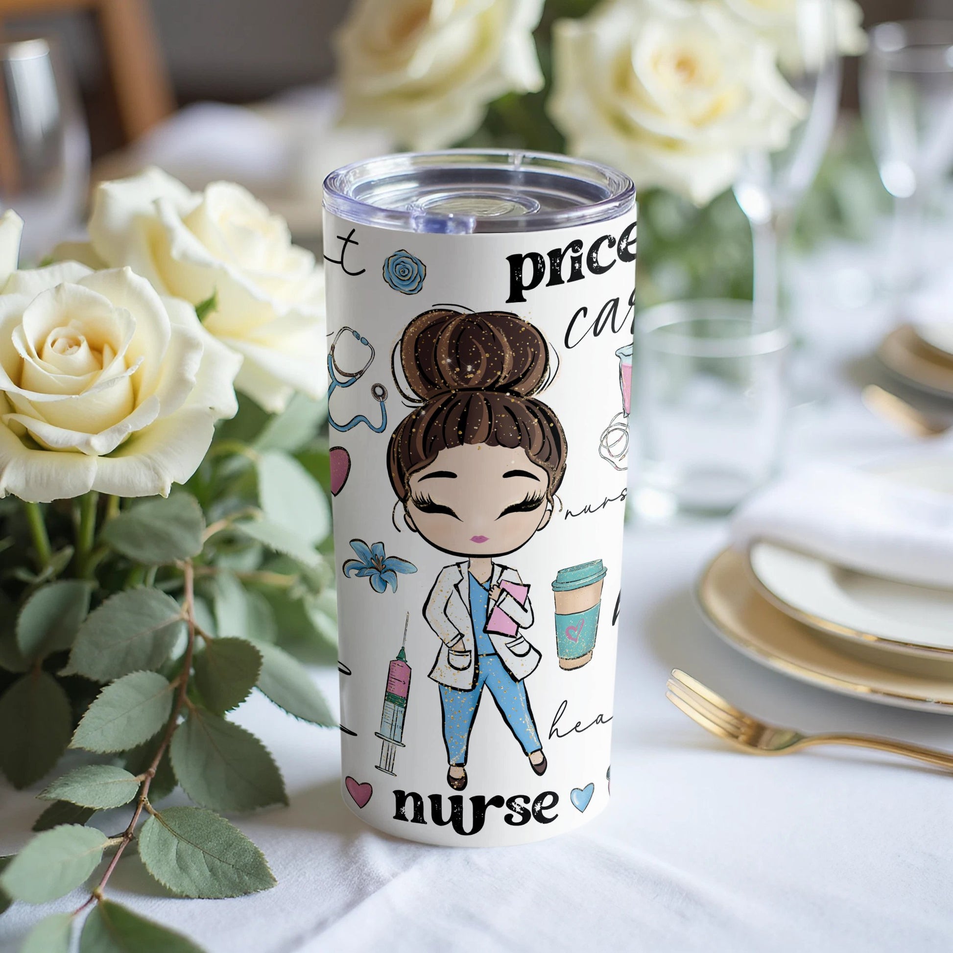 Cute Nurse Character Design Insulated Travel Tumbler product