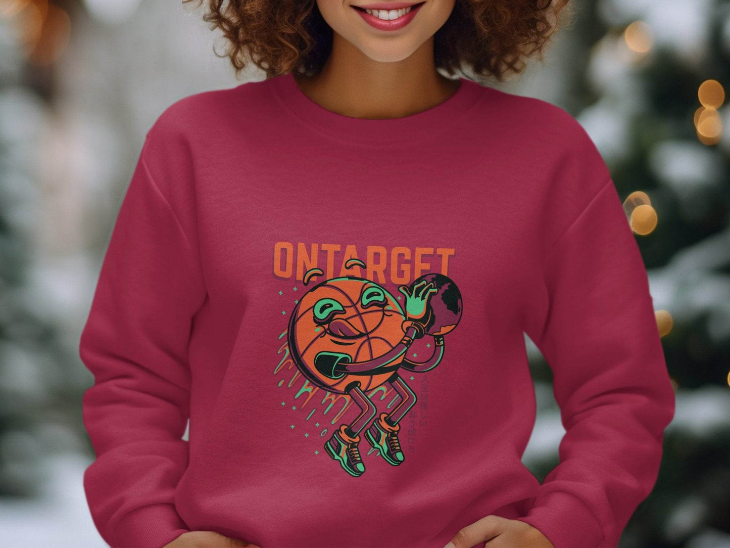 On Target Basketball Globe Design Premium Style Sweater - Design & Vybe
