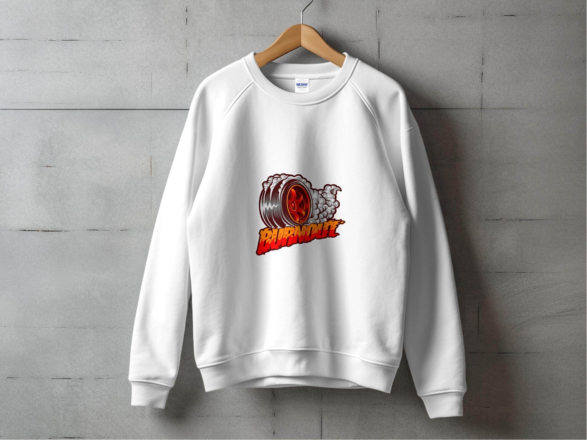 Burnout Tire Smoke Flames Powerful Design Graphic Sweater - Design & Vybe