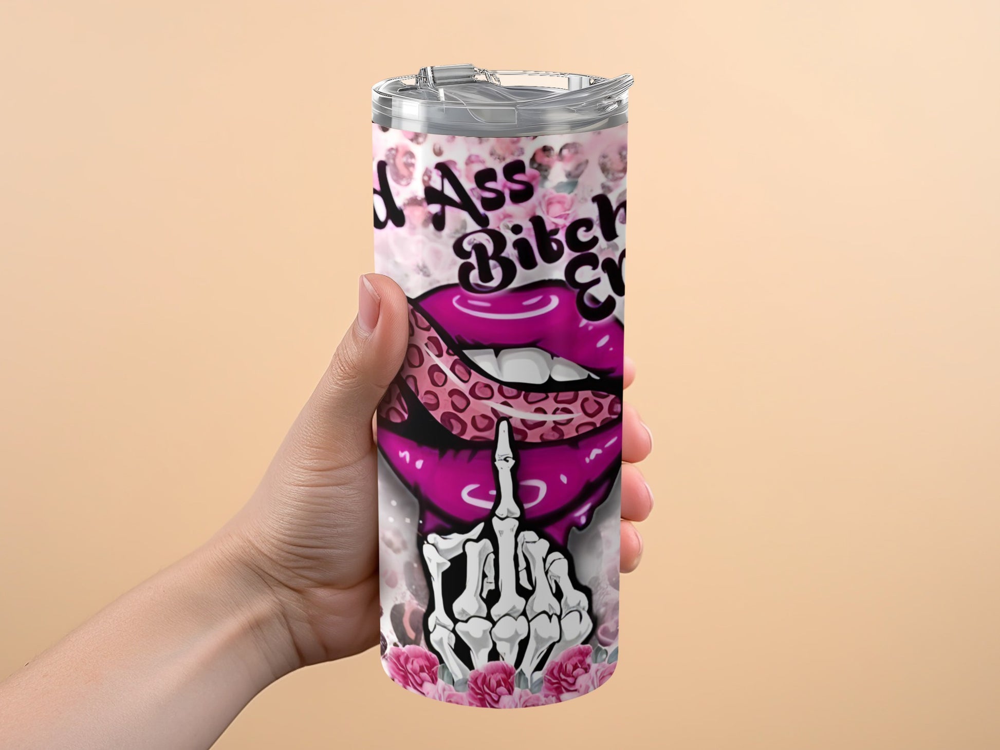 Bold Lip and Skull Hand Printed Tumbler product type