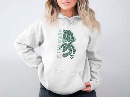 Fly Away Steampunk Robot Skateboard Graphic Design Hoodie - Design & Vybe