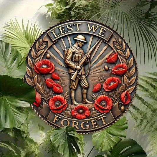 Poppy Army Soldier - Wall Metal Art Decor