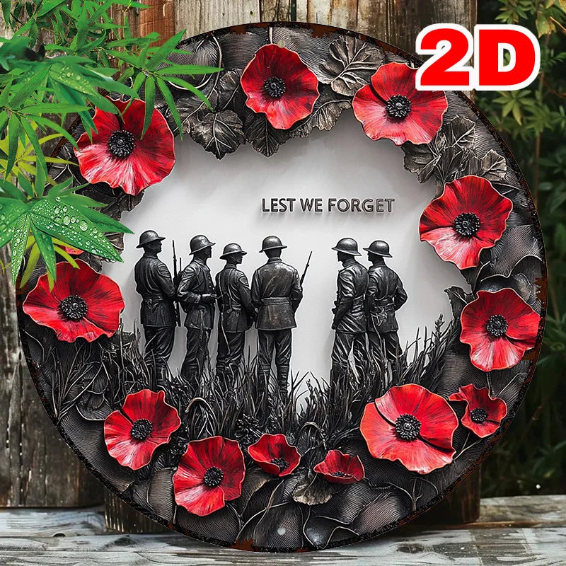 Lest We Forget - Soldier Crew Art Aluminum Sign