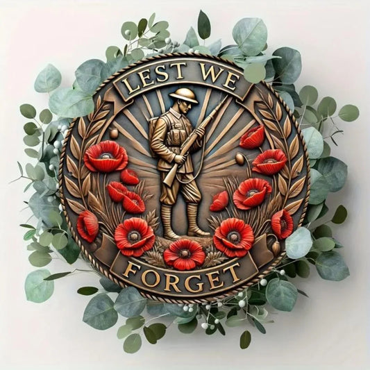 Poppy Army Soldier - Wall Metal Art Decor