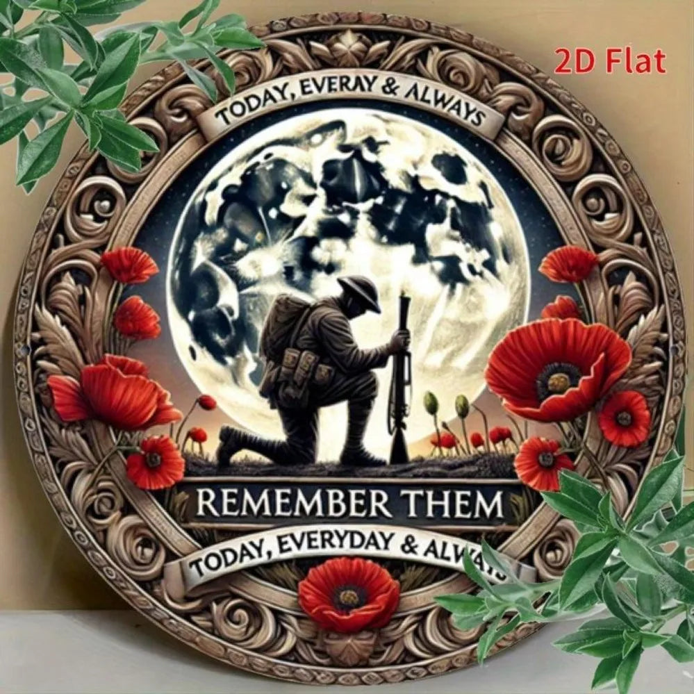 Remembrance Soldier Pattern - Metal Art Decor