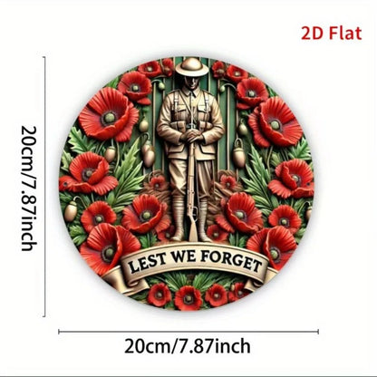 Soldier Poppy Memorial - Metal Art Decor