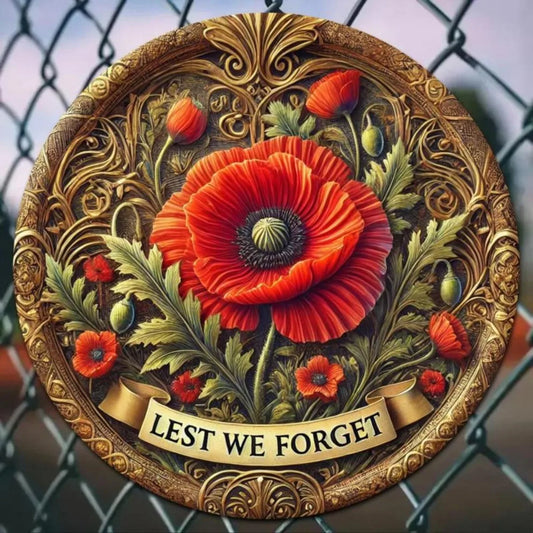 Poppy Flower - Remembrance Day Metal Art
