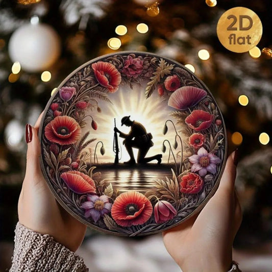 Patriotic Soldier Poppy field Remembrance Day Metal Art