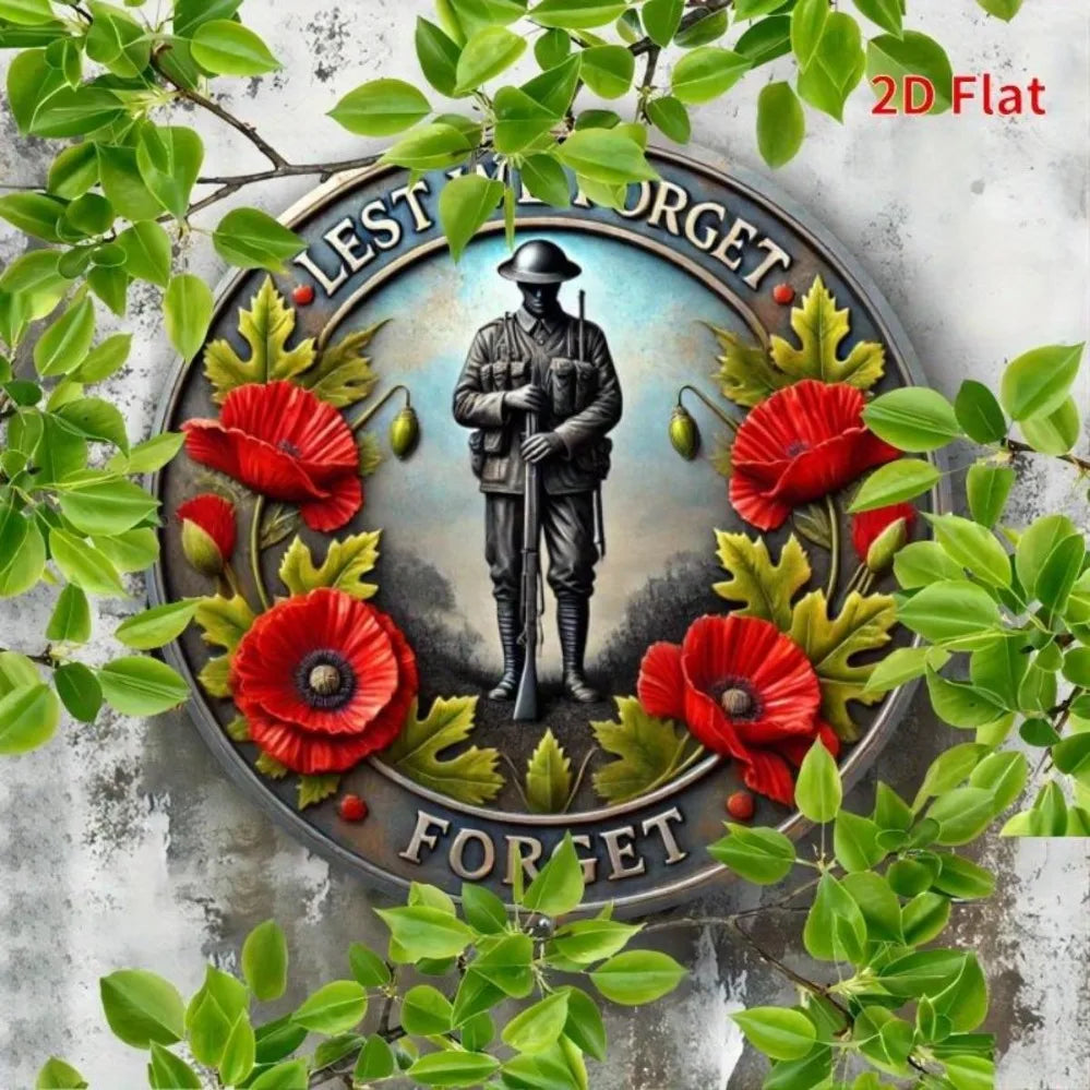 Lest We Forget Emblem Soldier - Metal Decor