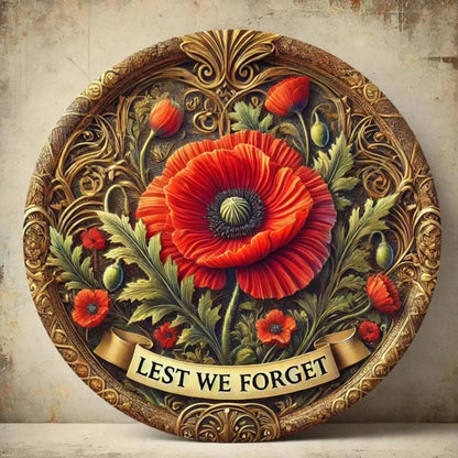 Poppy Flower - Remembrance Day Metal Art