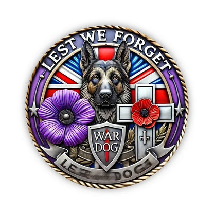 Don't Forget War Dog Purple Poppy Aluminum Sign