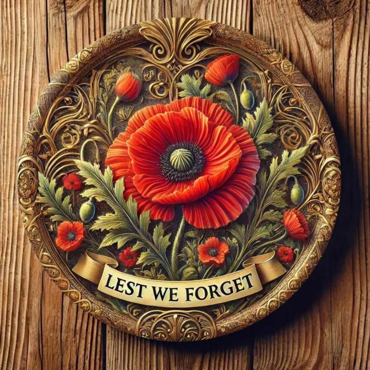 Poppy Flower - Remembrance Day Metal Art