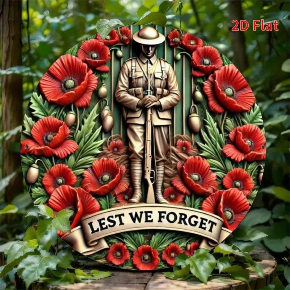 Soldier Poppy Memorial - Metal Art Decor