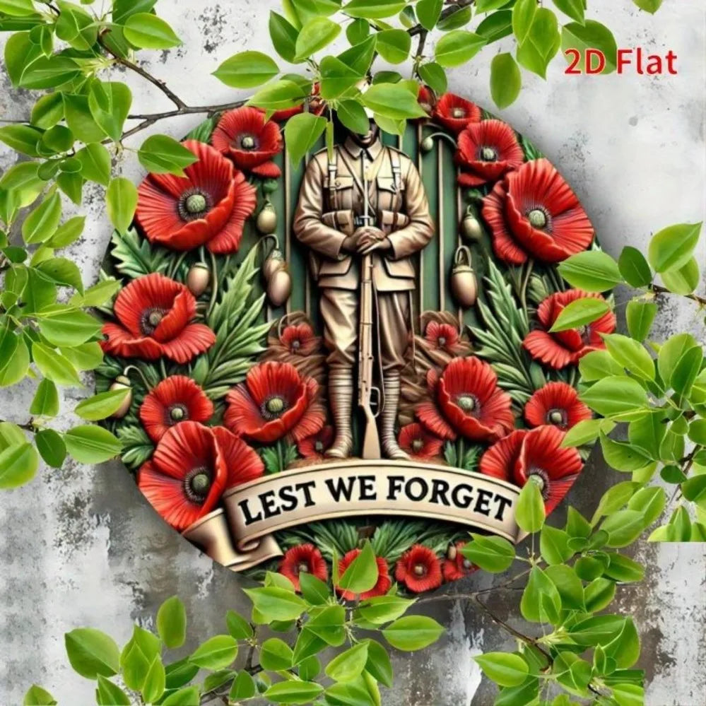 Soldier Poppy Memorial - Metal Art Decor
