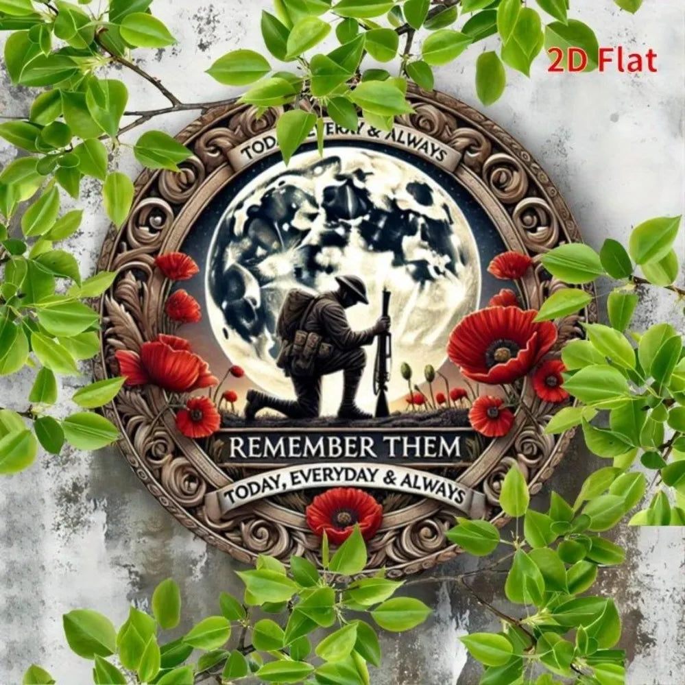 Remembrance Soldier Pattern - Metal Art Decor