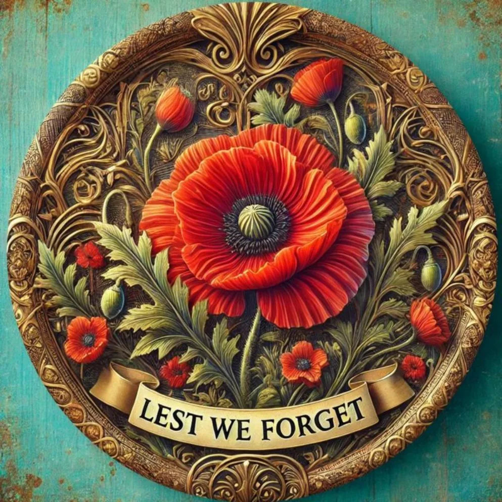 Poppy Flower - Remembrance Day Metal Art