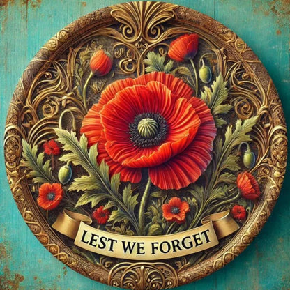 Poppy Flower - Remembrance Day Metal Art