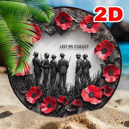 Lest We Forget - Soldier Crew Art Aluminum Sign