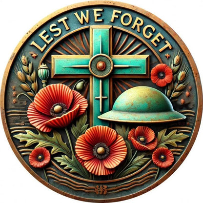 Lets We forget Remembrance Day Metal Decor