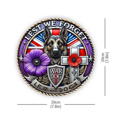 Don't Forget War Dog Purple Poppy Aluminum Sign